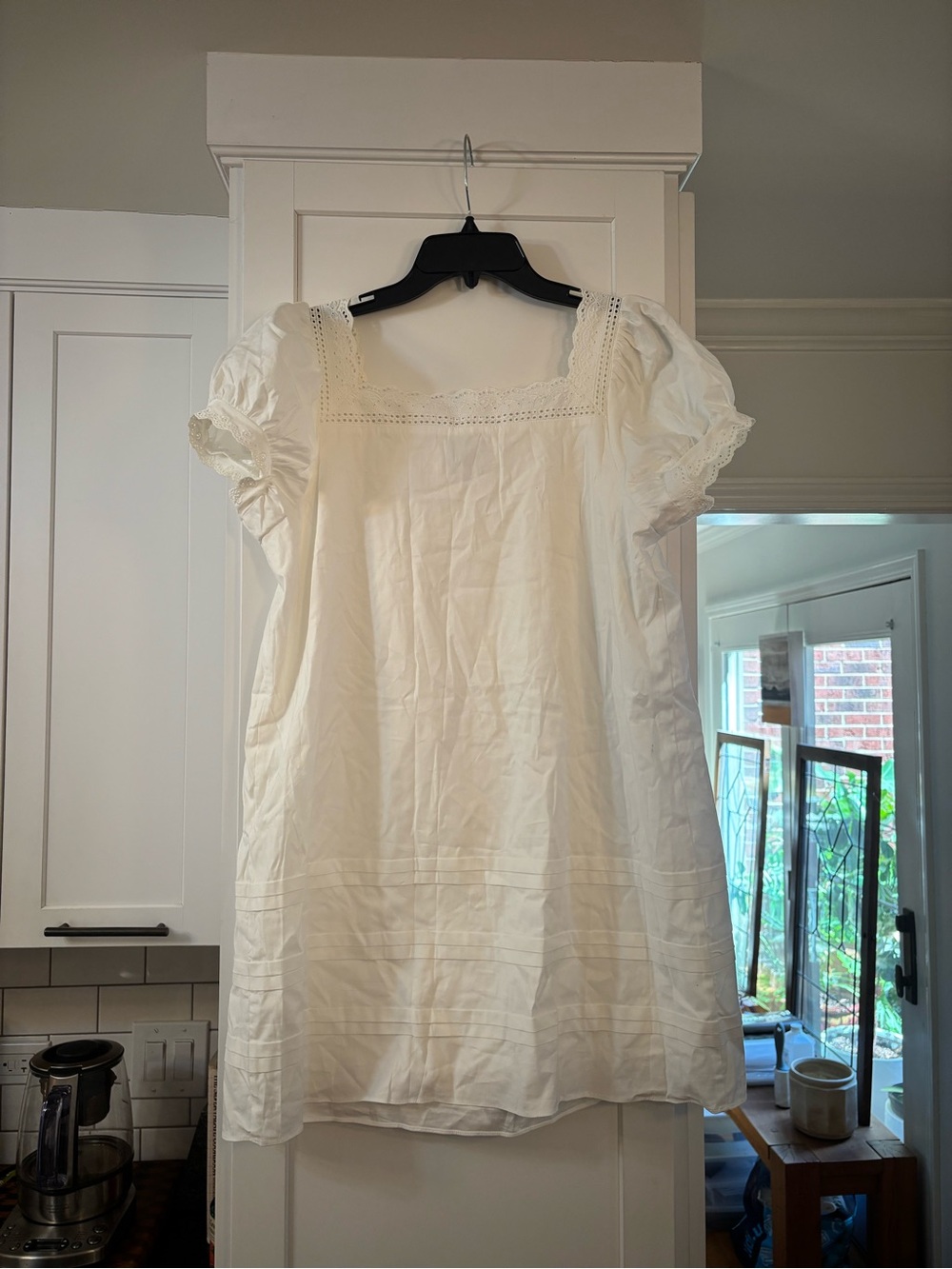 new Reformation Joliette mini dress with eyelet details in white cotton - Picture 7 of 8